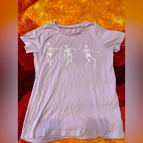Tops - Size Small Lavender Dancing Skeleton Graphic T-Shirt